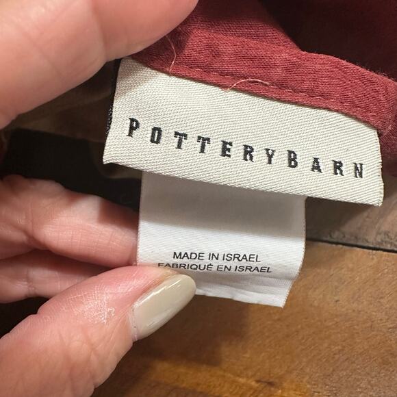 Pottery Barn Alice Paisley King Duvet Cover Burgundy Red Gold Green Cotton - Picture 10 of 10